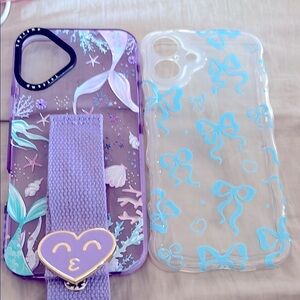 Purple Mermaid and Clear Bow iPhone Cases